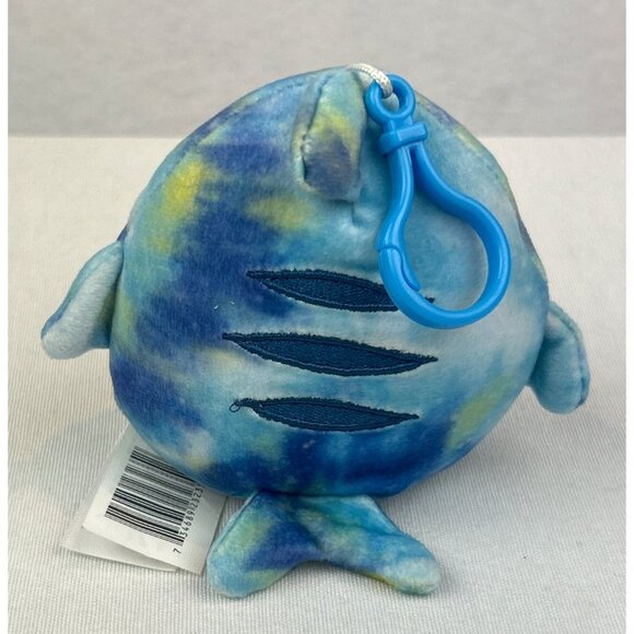 Squishmallows Sealife Squad Luther the Shark 3in Blue Tye Dye Clip On Plush - Picture 3 of 7